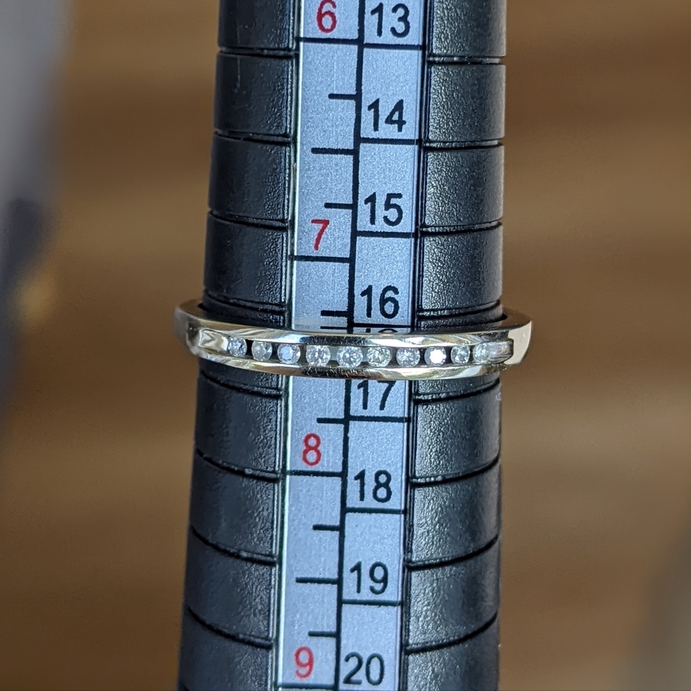 10K White Gold Diamond Channel Set Half Eternity Ring - Picture 15 of 15